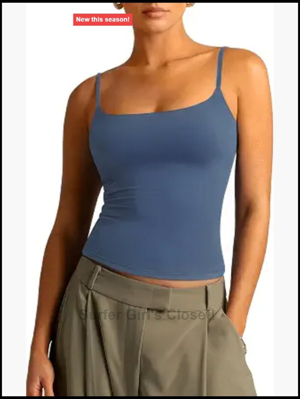 Women's Sleeveless Cami Tank Top Square Neck Double Layer Going Out Summer
